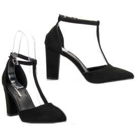 Primavera Černá Pumpy Na Sloupu 1