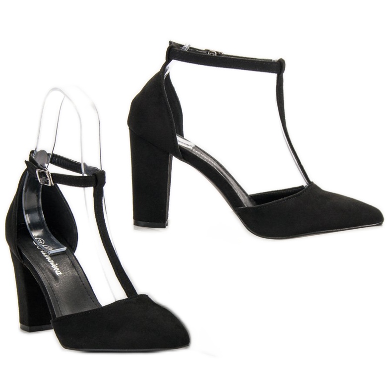 Primavera Černá Pumpy Na Sloupu 1