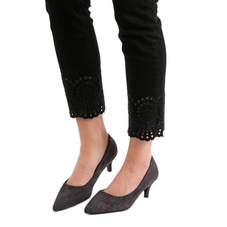 Nio Nio Nízké šedé vysoké podpatky šedá 2