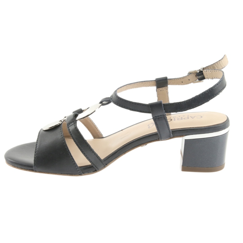 Sandály s ozdobou Caprice 28211 námořnická modř námořnická modrá šedá 2