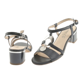 Sandály s ozdobou Caprice 28211 námořnická modř námořnická modrá šedá 4