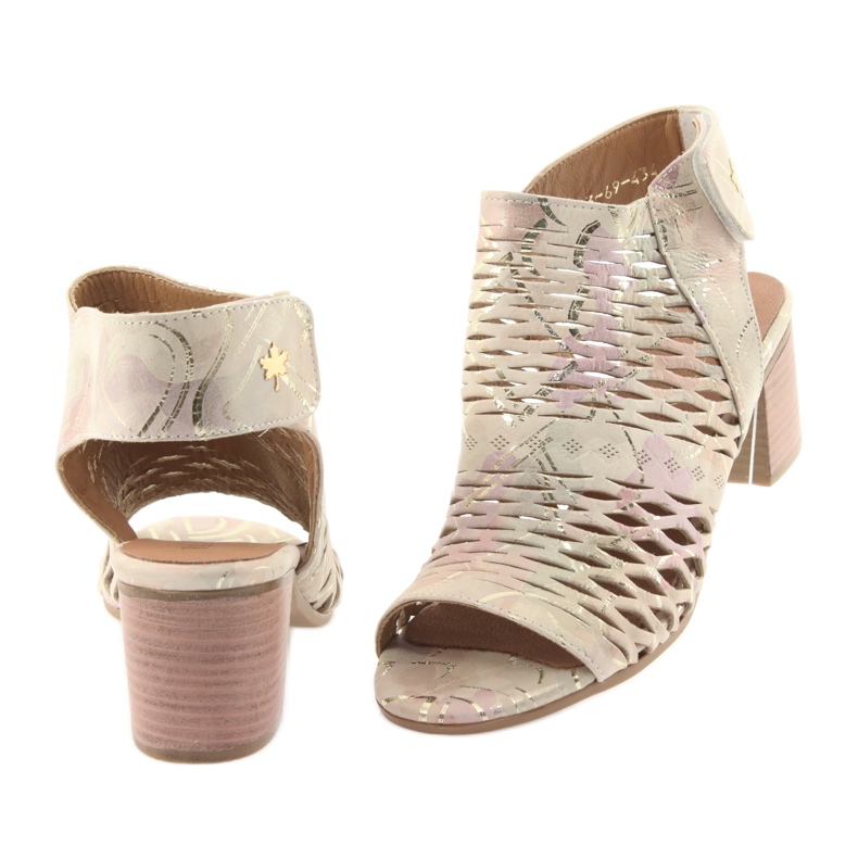 Sandály se svrškem Badura 4723 hnědý žlutá růžový 4