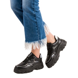 SHELOVET Černé tenisky s efektem Holo černá 2