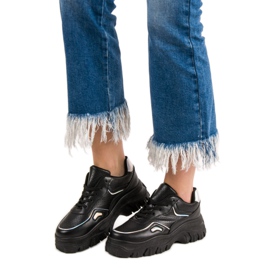 SHELOVET Černé tenisky s efektem Holo černá 1