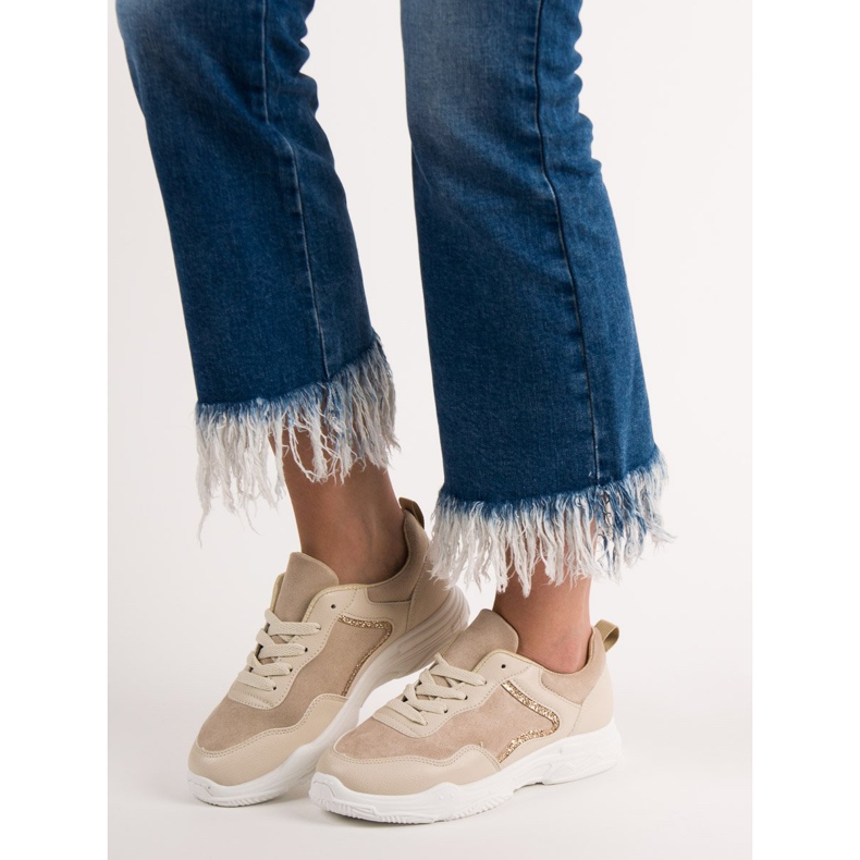 SHELOVET Módní tenisky béžový 1