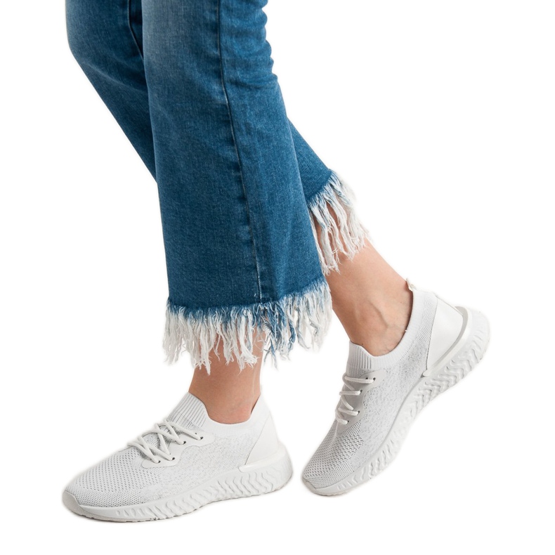 SHELOVET Textilní sportovní obuv bílý 2