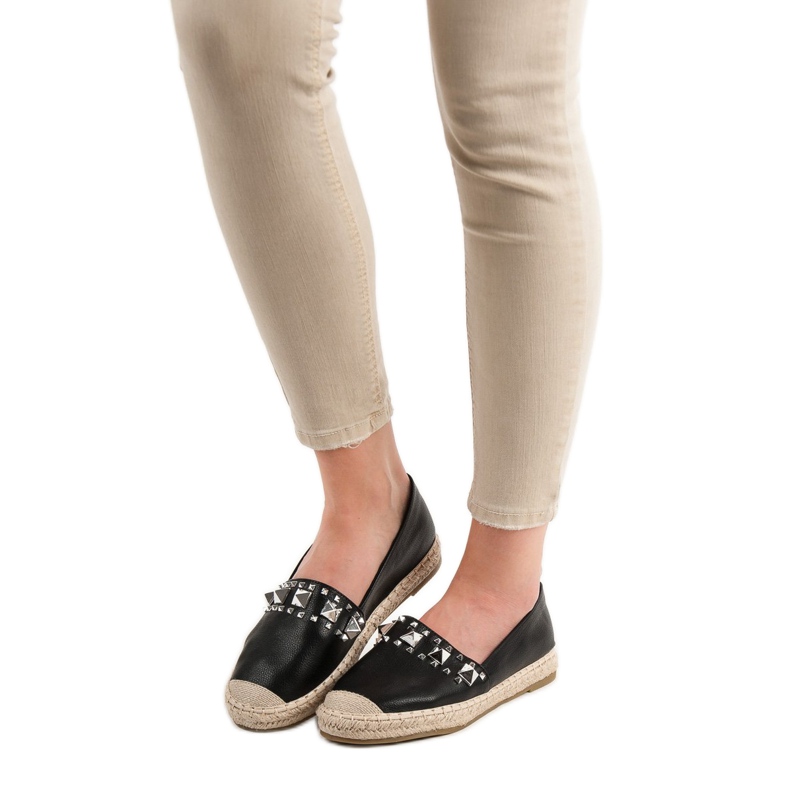 Janessa Espadrilky s cvočky černý 1
