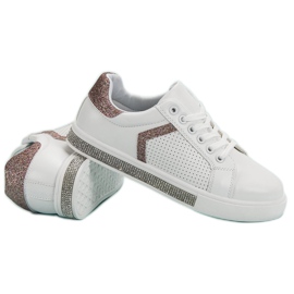 Ideal Shoes Sportovní obuv s kubickým zirkonem bílý 6