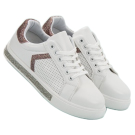 Ideal Shoes Sportovní obuv s kubickým zirkonem bílý 3