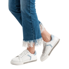 Ideal Shoes Sportovní obuv s kubickým zirkonem bílý 2