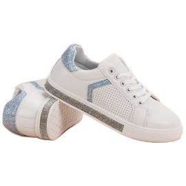 Ideal Shoes Sportovní obuv s kubickým zirkonem bílý 6