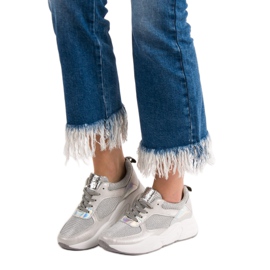 Ideal Shoes Stříbrné sportovní boty šedá 1