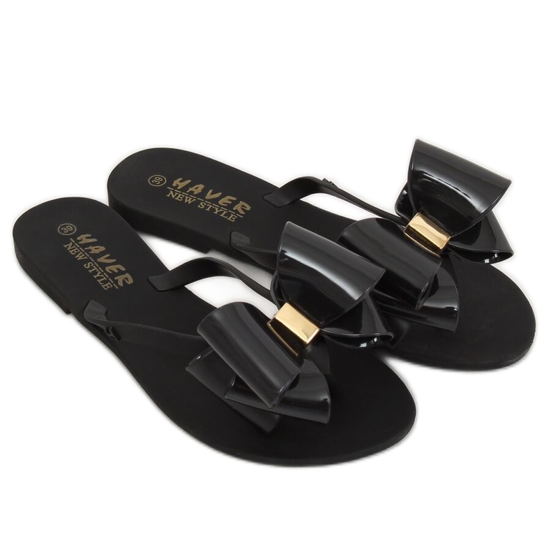 Černé žabky KM104 Black Meliski černý 2