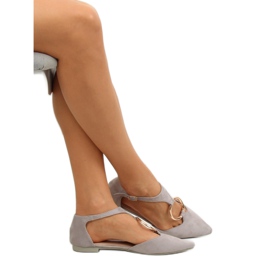 Šedé otevřené balerínky JN7119 L. ŠEDÁ 2