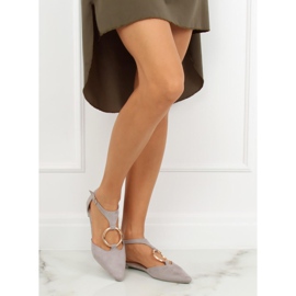 Šedé otevřené balerínky JN7119 L. ŠEDÁ 1