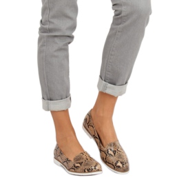 Mokasíny lordsy hadí kůže MM50188 Had hnědý 1