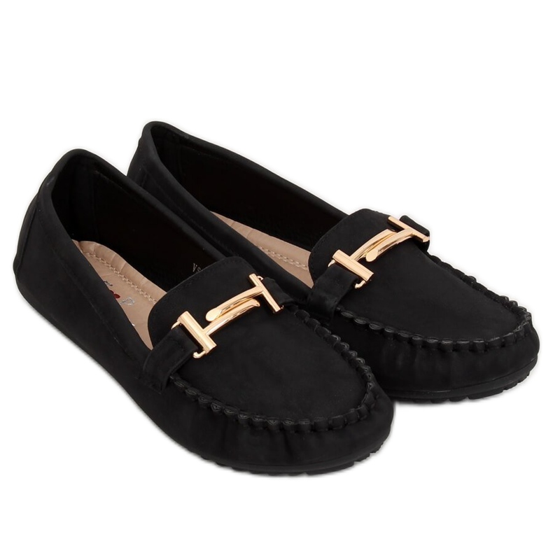 Černé dámské mokasíny VS-685 Black černá 1 Černé dámské mokasíny VS-685 Black černá 1