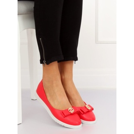 Červené dámské balerínky YSD-03 Red 1