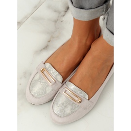 Šedé dámské mokasíny VS-662 LT.ŠEDÉ šedá 2