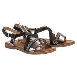 Small Swan Sandály S Krystaly černý 1