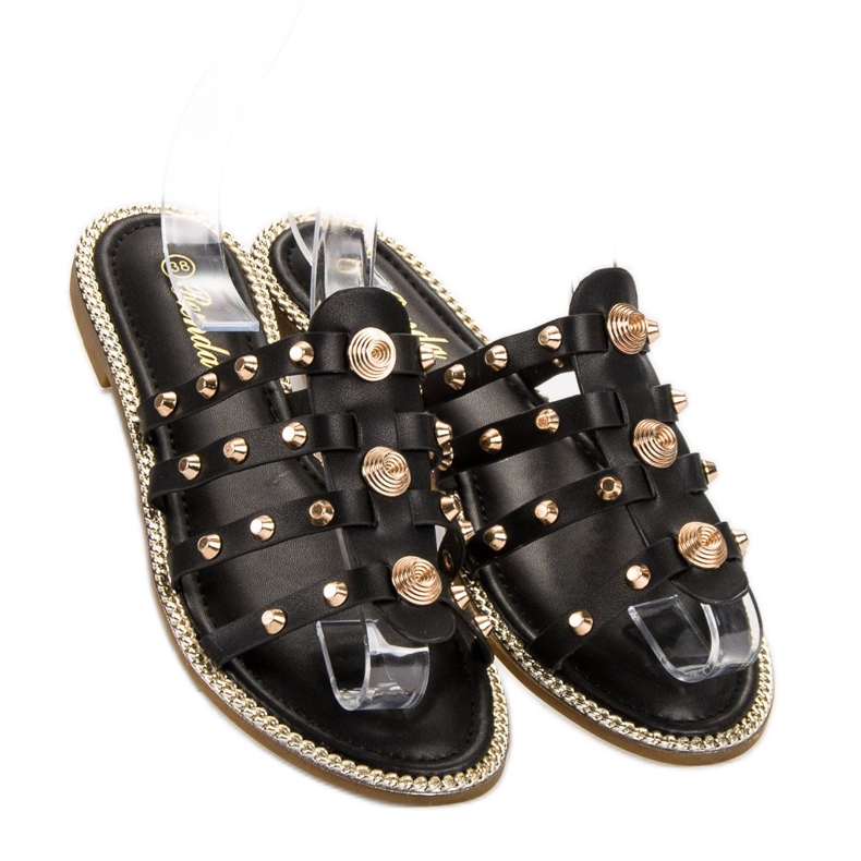 Renda Pantofle S Kamínky černý 2