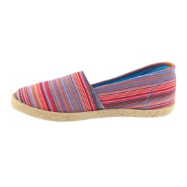 McKey 821 Espadrilles hnědý červený modrý růžový 2