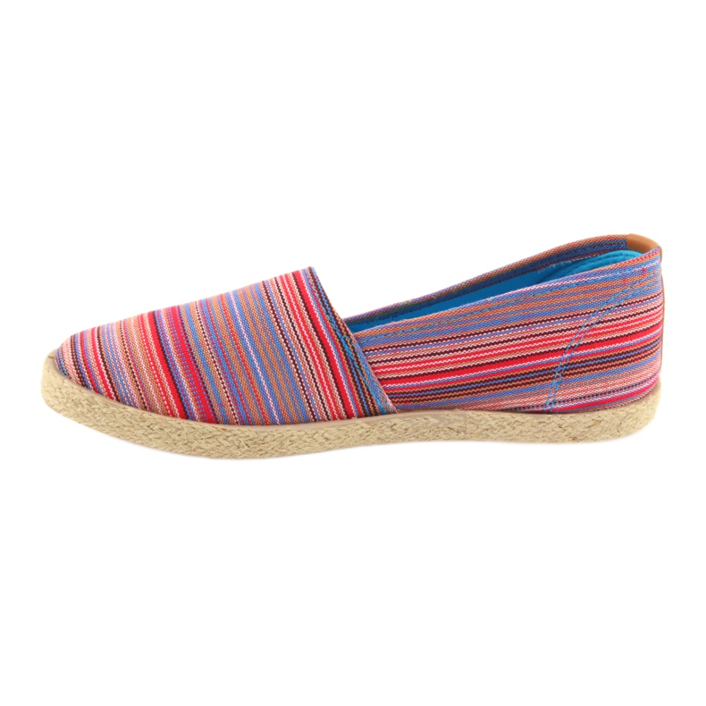 McKey 821 Espadrilles hnědý červený modrý růžový 2