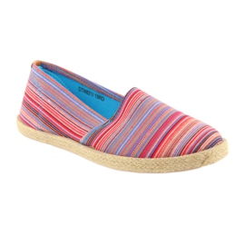 McKey 821 Espadrilles hnědý červený modrý růžový 1