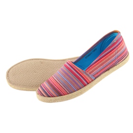 McKey 821 Espadrilles hnědý červený modrý růžový 5