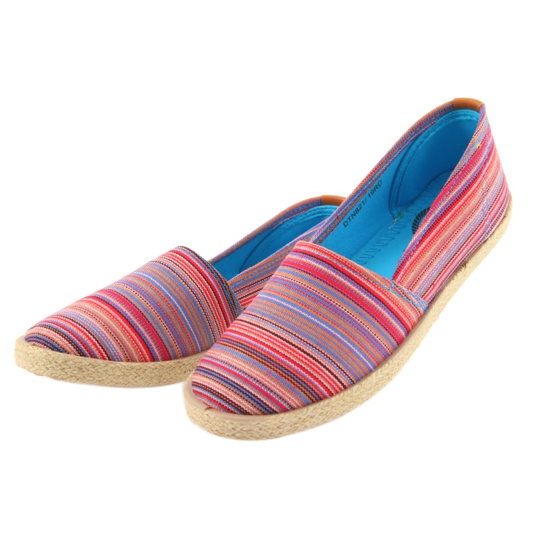 McKey 821 Espadrilles hnědý červený modrý růžový 3