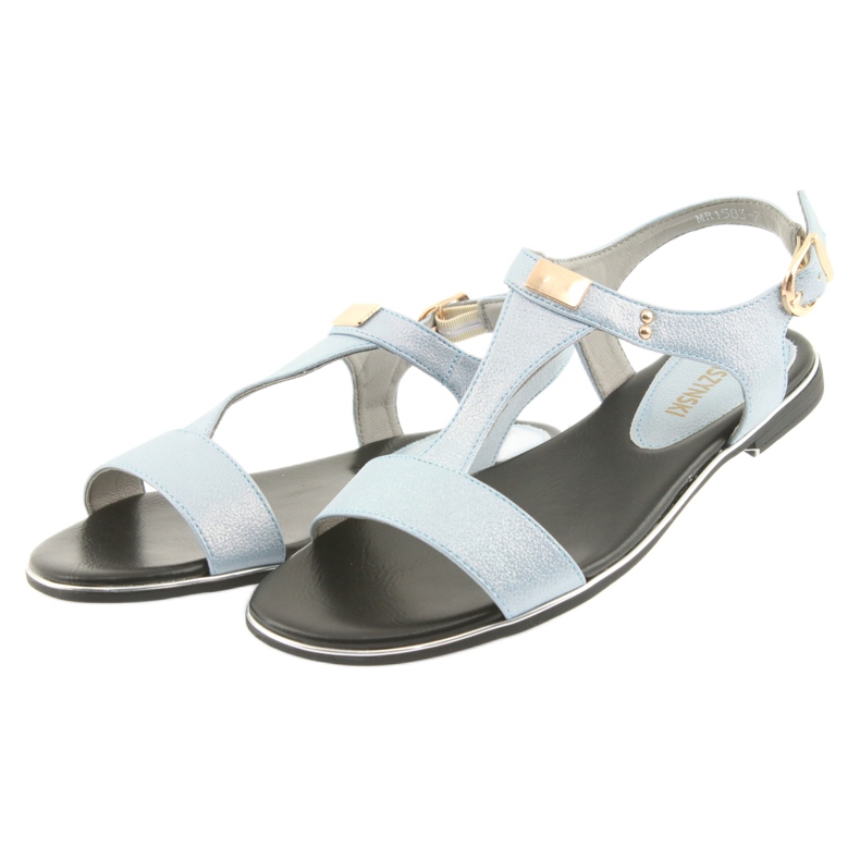 M.Daszyński Sandály modrá perla Daszyński MR1583-7 modrý 3