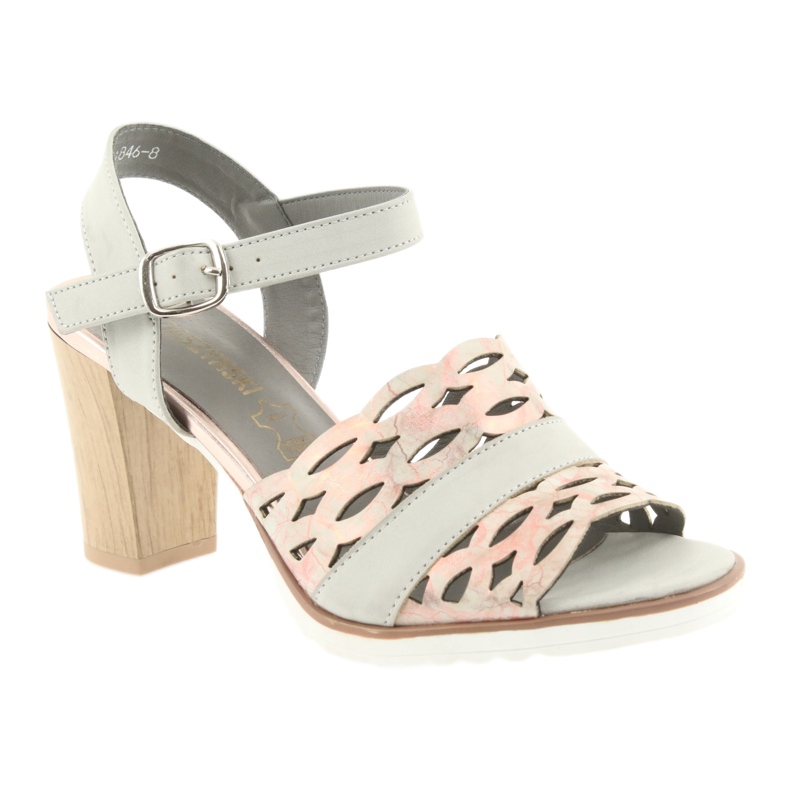 M.Daszyński Daszyński Openwork sandály na 1846 šedé/růžové příspěvky šedá 1