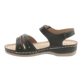 Černé pohodlné dámské sandály DK 25131 černá 2