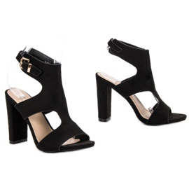 Ideal Shoes Sexy sandály na vysokém podpatku černý 2