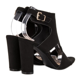 Ideal Shoes Sexy sandály na vysokém podpatku černá 1