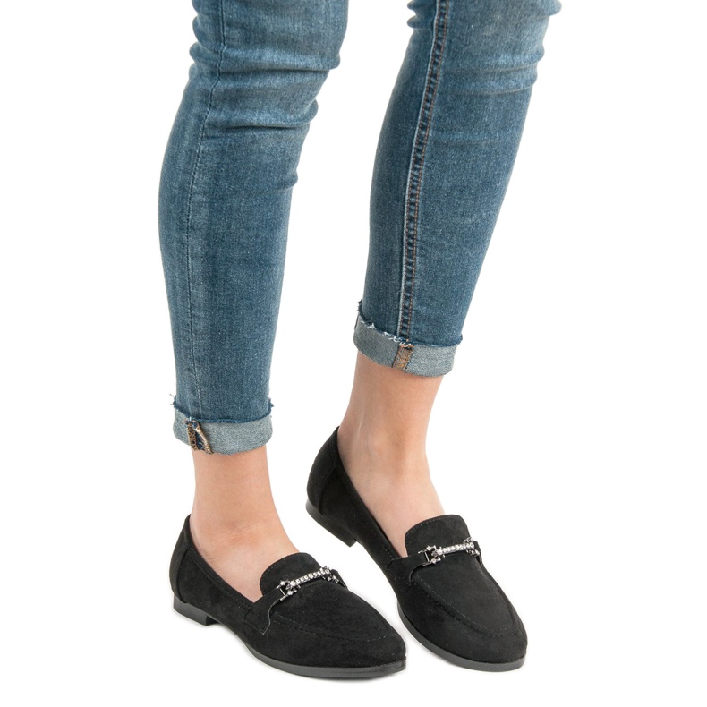 Balada Mokasíny ze semiše v černé barvě černá 2