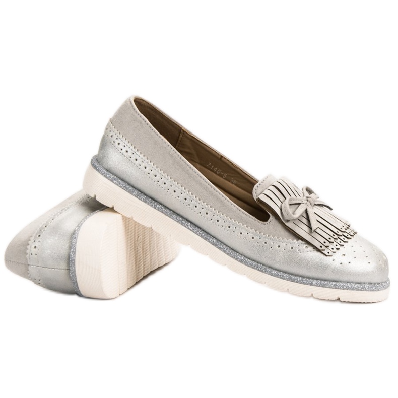 Balada Šedé dámské mokasíny šedá 1