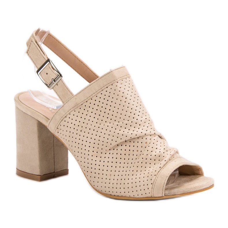 Sixth Sense Prolamované sandály na baru hnědý 1