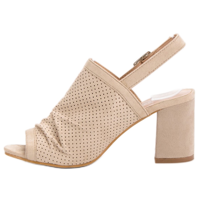 Sixth Sense Prolamované sandály na baru hnědý 2 Sixth Sense Prolamované sandály na baru hnědý 2