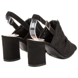 Sixth Sense Prolamované sandály na baru černý 1