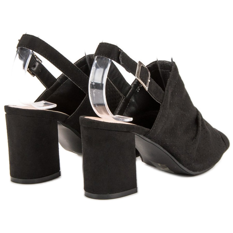 Sixth Sense Prolamované sandály na baru černá 1