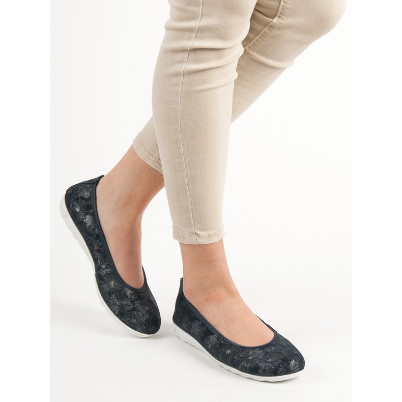 Filippo Kožené balerínky modrý 2