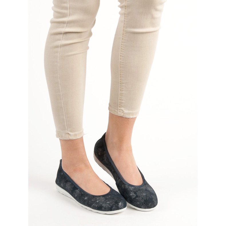 Filippo Kožené balerínky modrý 1