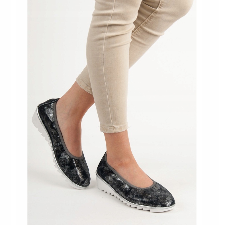 Filippo Námořnická modrá kožená baletní obuv modrý 2