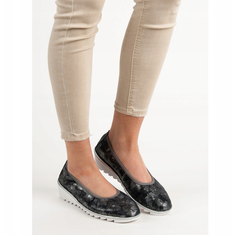 Filippo Námořnická modrá kožená baletní obuv modrý 1