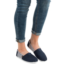 SHELOVET Slip On lehké tenisky bílý námořnická modrá 1