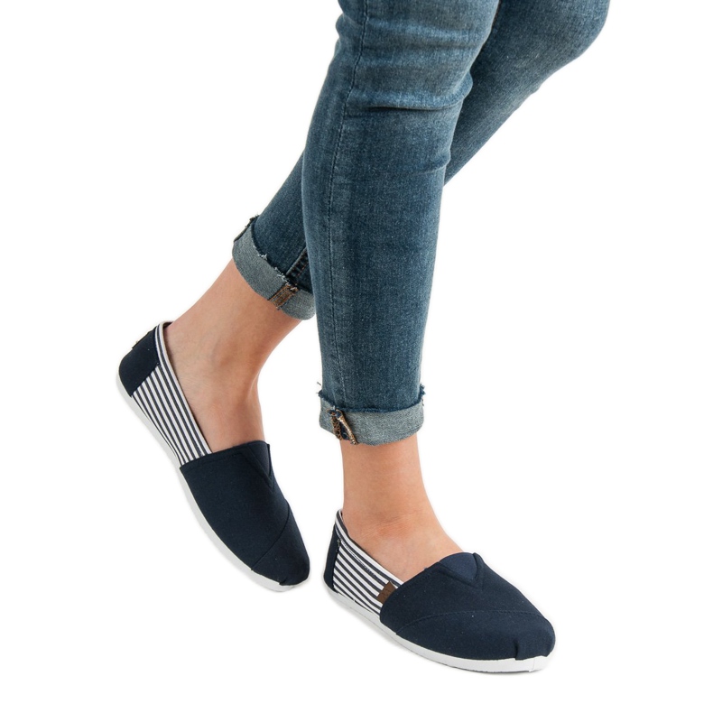 SHELOVET Slip On lehké tenisky bílý námořnická modrá 2