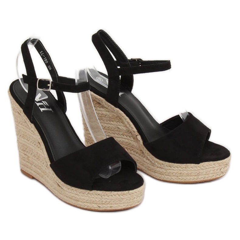 Černé espadrilky na klíncích LL-190 Black černý 1