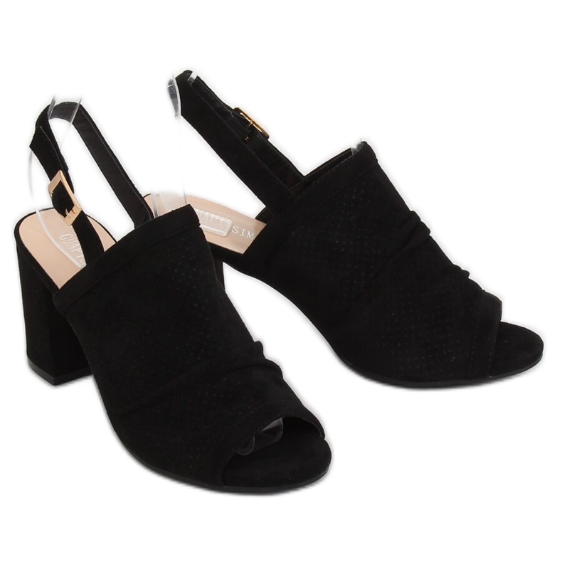 Černé sandály na vysokém podpatku JM5840N Negro černý 2