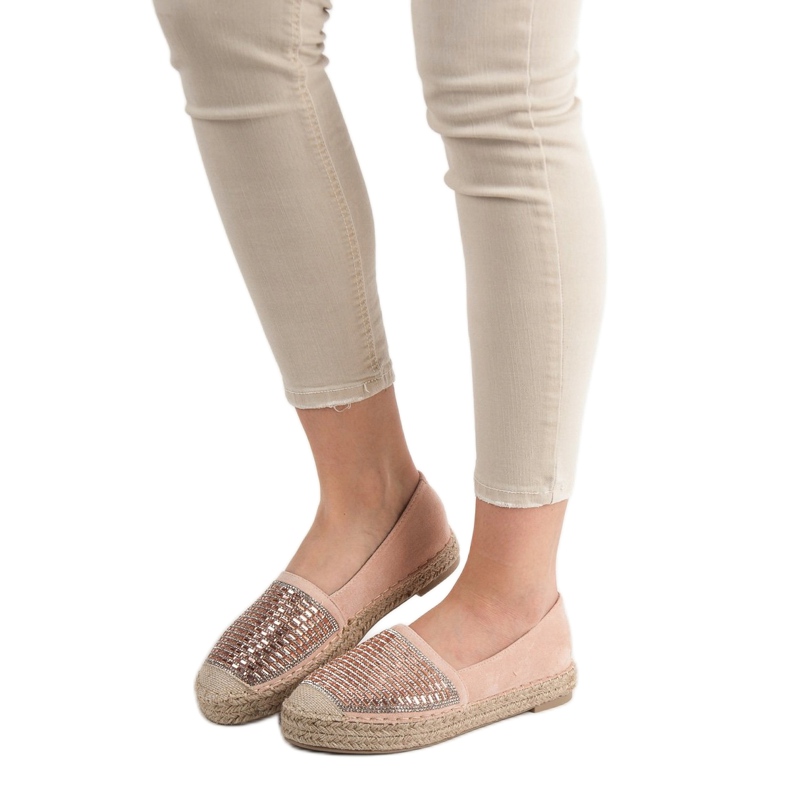 Espadrilles with Cubic Zirconia VICES růžový 1